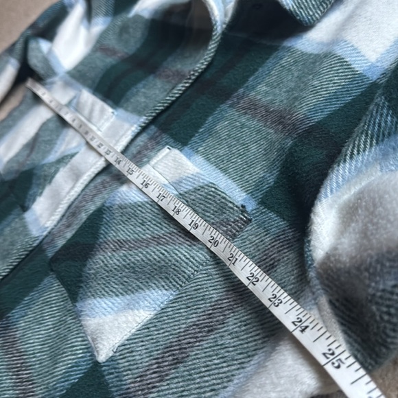 FOR THE REPUBLIC Plaid Cropped Shirt Jacket Snap Medium - Picture 9 of 13